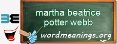 WordMeaning blackboard for martha beatrice potter webb